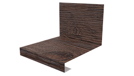 Планка примыкания нижняя к трубе фальц 140x200 мм, Морёный дуб 3D