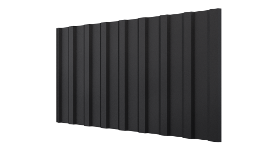 Профнастил С20R 1150/1100x0,45 мм, 9005 черный янтарь матовый