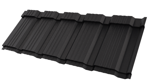 Металлочерепица Каскад 1195/1130x0,5 мм, 9005 черный янтарь матовый