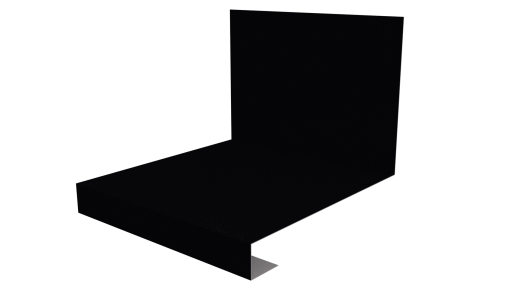 Планка примыкания нижняя к трубе фальц 140x200 мм, 9005 черный янтарь глянцевый