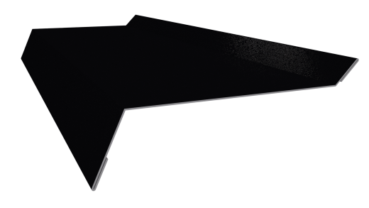 Планка примыкания в штробу 20x60x10 мм, 9005 черный янтарь глянцевый