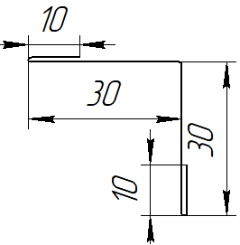 Планка угла внутреннего 30x30x2000 мм, Дикий камень