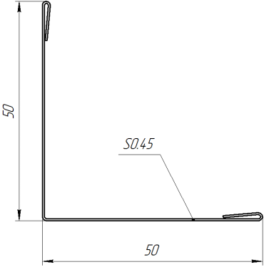 Планка завершающая 10x50x50x10 мм, Картэн тёмный