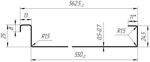 Фальцевая кровля 562/550x0,45 мм, 6009 пихтовый зелёный матовый