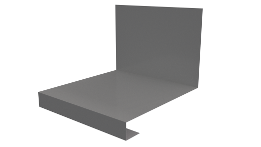 Планка примыкания нижняя к трубе фальц 140x200 мм, 9006 бело-алюминиевый глянцевый