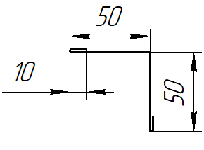 Угол внутренний 50x50x2000 мм, Картэн
