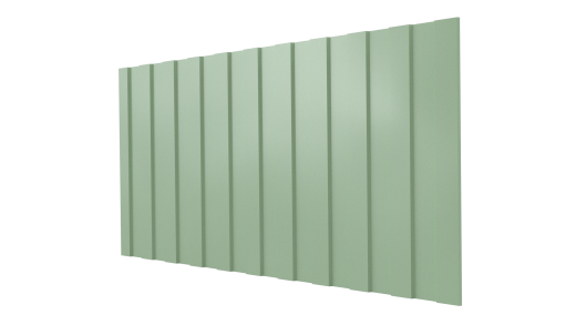 Профнастил С8 1200/1150x0,45 мм, 6019 бело-зеленый глянцевый