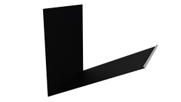 Планка примыкания верхняя к трубе фальц 250x210 мм, 9005 черный янтарь стальной бархат
