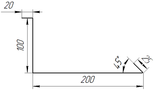 Планка примыкания нижняя 100x200x2000 мм, 1015 св. слоновая кость глянцевый