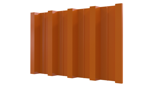Профнастил Н60 902/845x0,5 мм, 2011 насыщенный оранжевый глянцевый