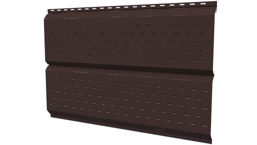Софит Л-брус перфорированный 264/241x0,45 мм, 8017 шоколадно-коричневый глянцевый